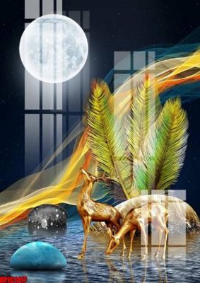 Download file gốc file tranh bộ decor in treo tường tráng gương OPIC1417 (dùng cho in ấn)