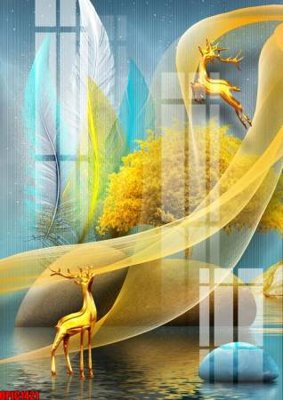 File gốc file tranh bộ decor in treo tường tráng gương OPIC1421 (ảnh chi tiết) để in trần