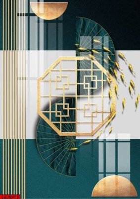 Ảnh gốc file tranh bộ decor in treo tường tráng gương OPIC1545 (độ nét cao) in tráng gương