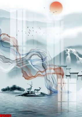 File tranh ảnh gốc file tranh bộ decor in treo tường tráng gương OPIC1571 dùng cho in khổ lớn