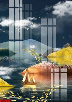 Tải file gốc file tranh bộ decor in treo tường tráng gương OPIC1583 dùng cho in ấn