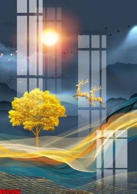 File ảnh file tranh bộ decor in treo tường tráng gương OPIC1596 (gốc) cho trang trí nhà hàng