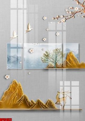 File gốc file tranh bộ decor in treo tường tráng gương OPIC1672 (in mica) trang trí