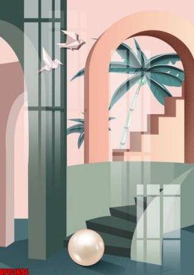 File PSD file tranh bộ decor in treo tường tráng gương OPIC1694 (bản gốc) đã tách nền