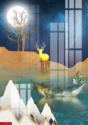 File gốc file tranh bộ decor in treo tường tráng gương OPIC1701 (in lụa) trang trí tường