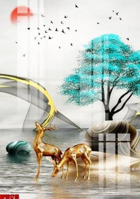 Tải file file tranh bộ decor in treo tường tráng gương OPIC1715 (ảnh gốc) độ phân giải 300dpi