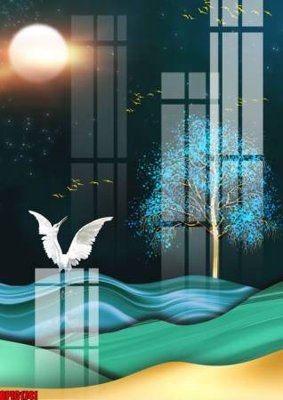 File in trần file tranh bộ decor in treo tường tráng gương OPIC1741 (file gốc) xuyên sáng