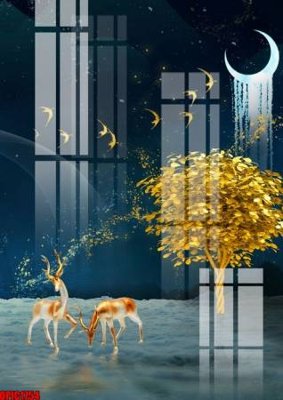 File PSD file tranh bộ decor in treo tường tráng gương OPIC1754 (gốc) cho designer