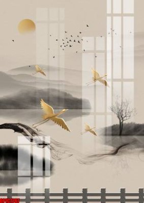 File in trần file tranh bộ decor in treo tường tráng gương OPIC1767 (bản gốc 3D) sống động