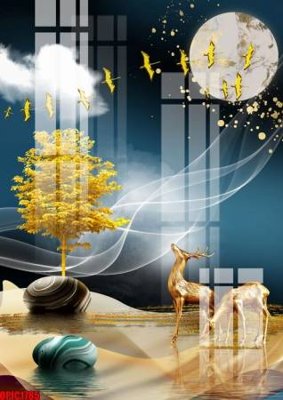 File in mica file tranh bộ decor in treo tường tráng gương OPIC1785 (ảnh gốc) đẹp