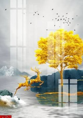 File in ấn file tranh bộ decor in treo tường tráng gương OPIC1792 (bản gốc) cao cấp