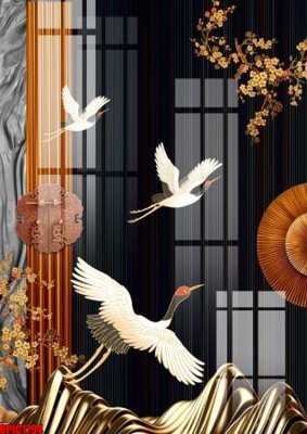 Ảnh gốc file tranh bộ decor in treo tường tráng gương OPIC1794 (độ nét cao) in tráng gương