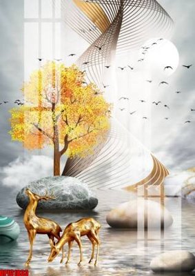 File in trần file tranh bộ decor in treo tường tráng gương OPIC1833 (bản gốc) đại dương