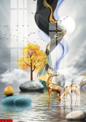 File tranh file tranh bộ decor in treo tường tráng gương OPIC1834 (ảnh gốc) in trần xuyên sáng