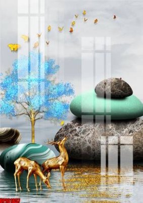 File ảnh file tranh bộ decor in treo tường tráng gương OPIC1857 (gốc) cho trang trí nội thất