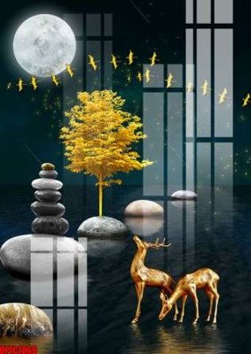 File gốc file tranh bộ decor in treo tường tráng gương OPIC1869 (cho in ấn) từ kho Filetranh