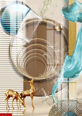 Download file ảnh gốc file tranh bộ decor in treo tường tráng gương OPIC1886 để in ấn