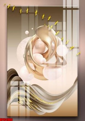 File tranh gốc in trần nhà file tranh bộ decor in treo tường tráng gương OPIC1906 3D