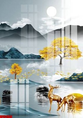 File gốc in ấn file tranh bộ decor in treo tường tráng gương OPIC1928 (sẵn sàng tải về)