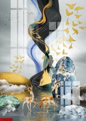 Mua file gốc file tranh bộ decor in treo tường tráng gương OPIC1933 (in ấn) tại Filetranh.com