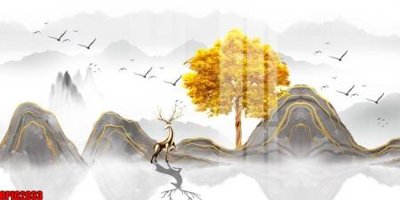 File ảnh file tranh bộ decor in treo tường tráng gương OPIC2033 (gốc) trang trí khách sạn