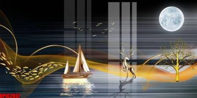 Ảnh gốc file tranh bộ decor in treo tường tráng gương OPIC2057 (độ nét cao) in mica