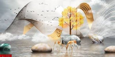 File gốc file tranh bộ decor in treo tường tráng gương OPIC2215 (PNG) nền trong suốt