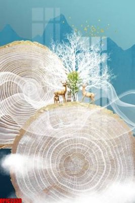 File ảnh file tranh bộ decor in treo tường tráng gương OPIC2350 (gốc) in PP, decal