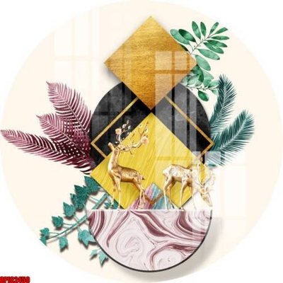 File gốc file tranh bộ decor in treo tường tráng gương OPIC2450 (in lụa) tranh mã đáo