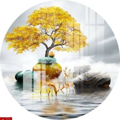 Hình ảnh file gốc file tranh bộ decor in treo tường tráng gương OPIC2475 (chất lượng cao)