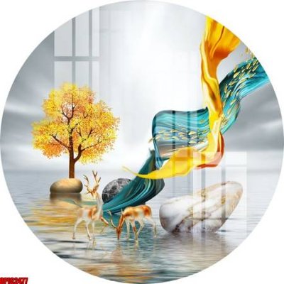 File in mica file tranh bộ decor in treo tường tráng gương OPIC2477 (bản gốc) làm vách ngăn