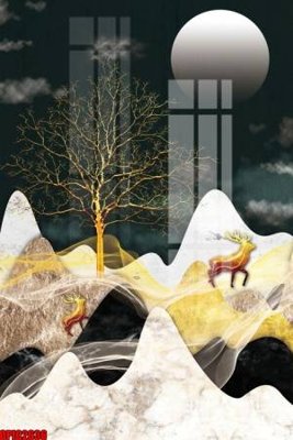 File in ấn file tranh bộ decor in treo tường tráng gương OPIC2636 (bản gốc) sắc nét