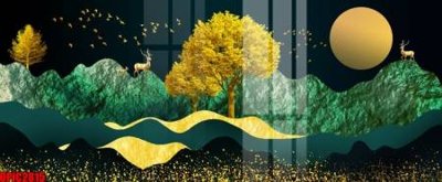 File gốc file tranh bộ decor in treo tường tráng gương OPIC2815 (PNG) không nền chất lượng