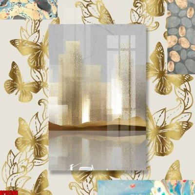 File in lụa file tranh bộ decor in treo tường tráng gương OPIC284 (hoa văn) file tranh bộ decor in treo tường tráng gương OPIC284
