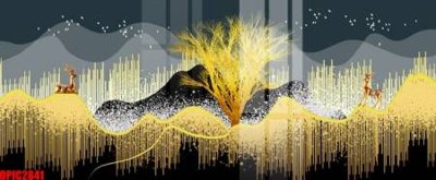 File tranh in trần 3D file tranh bộ decor in treo tường tráng gương OPIC2841 (ảnh gốc)