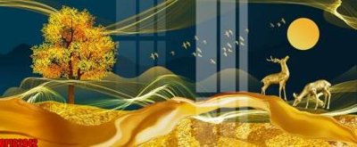 Ảnh gốc file tranh bộ decor in treo tường tráng gương OPIC2842 (nét căng) in mica