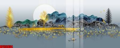 File tranh in trần 3D file tranh bộ decor in treo tường tráng gương OPIC2854 (ảnh gốc)