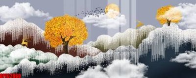 File tranh file tranh bộ decor in treo tường tráng gương OPIC2860 (ảnh gốc) in trần 3D