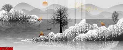 File tranh gốc file tranh bộ decor in treo tường tráng gương OPIC2868 (bản đẹp) độc quyền