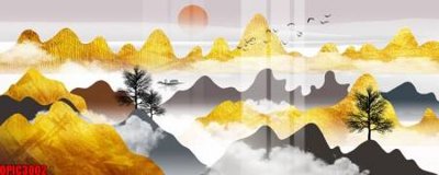 File tranh file tranh bộ decor in treo tường tráng gương OPIC3002 (file gốc) chủ đề phong thủy