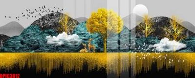 File tranh gốc file tranh bộ decor in treo tường tráng gương OPIC3012 (bản quyền) Filetranh.com