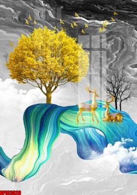 File gốc file tranh bộ decor in treo tường tráng gương OPIC3029 (vector) cho in ấn