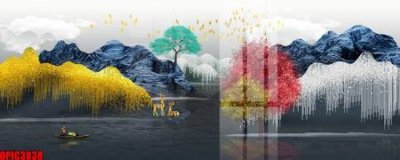 Download file file tranh bộ decor in treo tường tráng gương OPIC3038 (chất lượng in ấn)