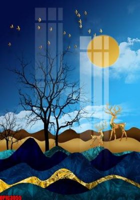 Tải file file tranh bộ decor in treo tường tráng gương OPIC3055 (ảnh gốc) in tranh kính