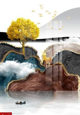 Tải file gốc file tranh bộ decor in treo tường tráng gương OPIC3075 (in khổ lớn) không vỡ