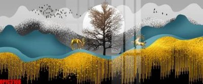 File PSD file tranh bộ decor in treo tường tráng gương OPIC3108 (bản gốc) dễ dàng edit