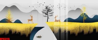 File tranh file tranh bộ decor in treo tường tráng gương OPIC3115 (file gốc) chuẩn màu in