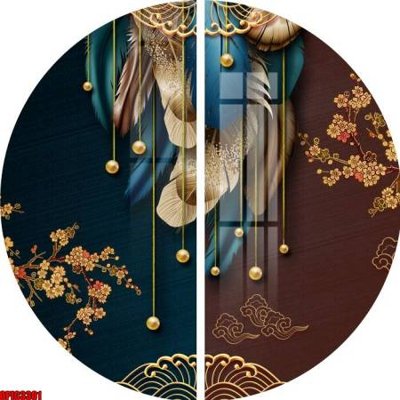 File tranh gốc in trần nhà file tranh bộ decor in treo tường tráng gương OPIC3301 3D