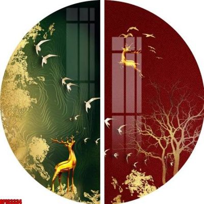 File tranh file tranh bộ decor in treo tường tráng gương OPIC3334 (gốc) chủ đề động vật
