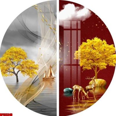 File PSD file tranh bộ decor in treo tường tráng gương OPIC3349 (bản gốc) cho nhà in